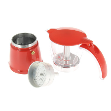 INCASA Cafetière italienne rouge 6 tasses - Camping