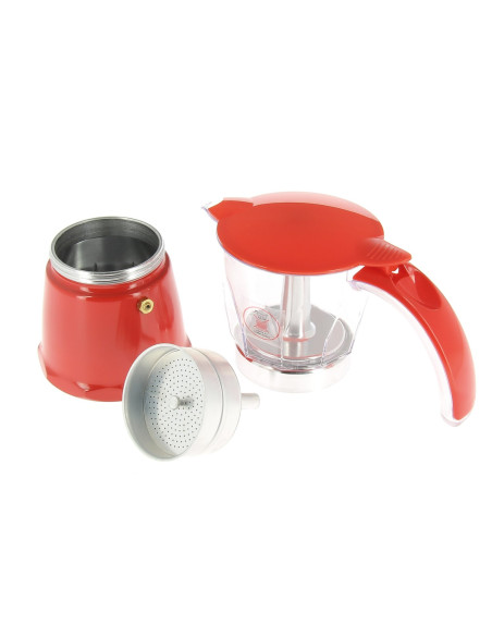 INCASA Cafetière italienne rouge 6 tasses - Camping