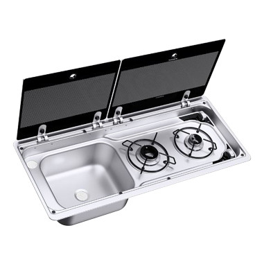 DOMETIC Plan de cuisson compact 2 feux Evier à droite