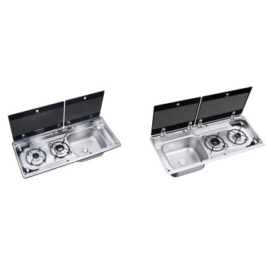 DOMETIC Plan de cuisson compact 2 feux Evier à droite