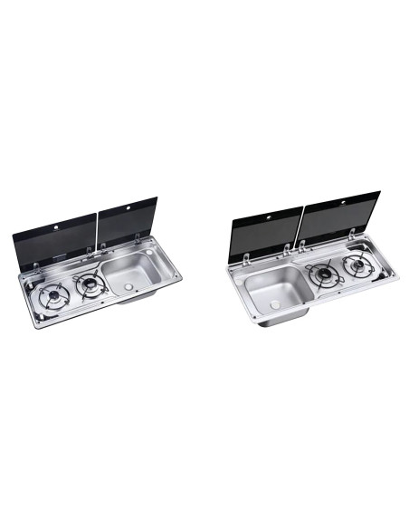 DOMETIC Plan de cuisson compact 2 feux Evier à droite