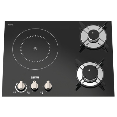 THETFORD Plaque de cuisson 2 feux gaz + 1 induction Top Line 981 Version Gauche