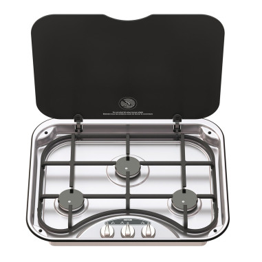 THETFORD Réchaud encastrable 3 feux Basic Line 345 Avec grille chromée