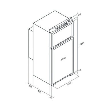 VITRIFRIGO Réfrigérateur à absorption Trimixte 150L - Camping-car