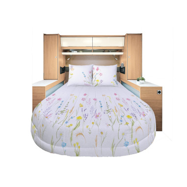 INCASA Prêt à dormir All seasons Lyocell et Percale Floralie 160 x 210 cm
