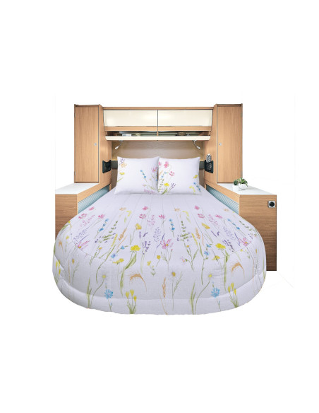 INCASA Prêt à dormir All seasons Lyocell et Percale Floralie 150 x 200 cm lit central