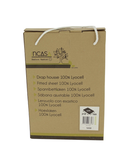 Drap housse en Lyocell Blanc 140 x 190 cm pour lit central