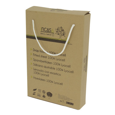 Drap housse en Lyocell Blanc 140 x 190 cm pour lit central
