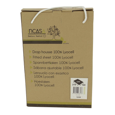 Drap housse en Lyocell Gris 140 x 190 cm