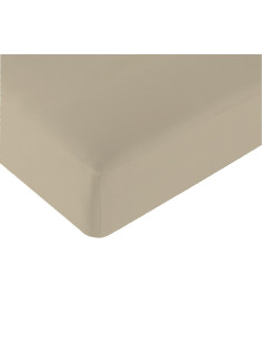 Drap housse en Lyocell Beige 140 x 190 cm pour lit central