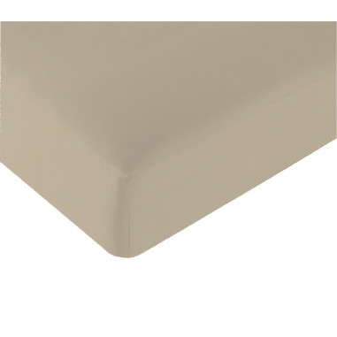 Drap housse en Lyocell Beige 160 x 200 cm pour lit central
