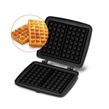 PACK FRIFRI Gauffrier/Croque-Monsieur Gris Système Rotatif + Plaques en fonte pour Bubble Gaufres