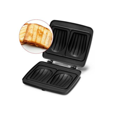 PACK FRIFRI Gauffrier/Croque-Monsieur Gris Système Rotatif + Plaques en fonte pour Bubble Gaufres