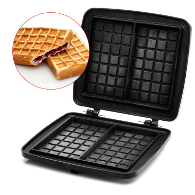 PACK FRIFRI Gaufrier/Croque-Monsieur Avec Sytème Rotatif + Plaque En Fonte Pour Gaufres Fourrées + Bubble Gaufres
