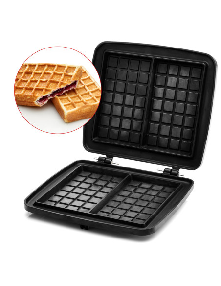 PACK FRIFRI Gaufrier/Croque-Monsieur Avec Sytème Rotatif + Plaque En Fonte Pour Gaufres Fourrées + Bubble Gaufres