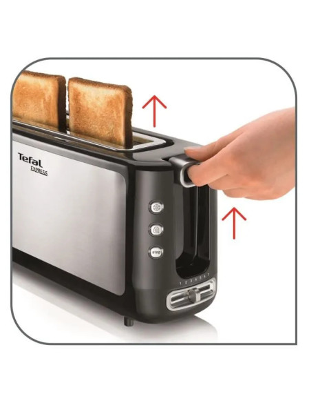 TEFAL Grille-pain Toaster 1 fente 1000W 2 Programmes Inox