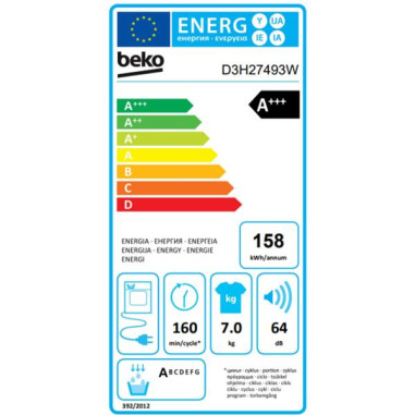 BEKO Sèche-linge D3H27493W
