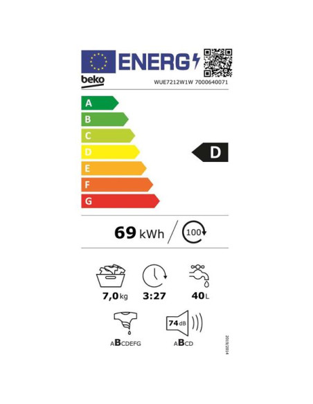 BEKO Lave-linge frontal WUE7212W1W