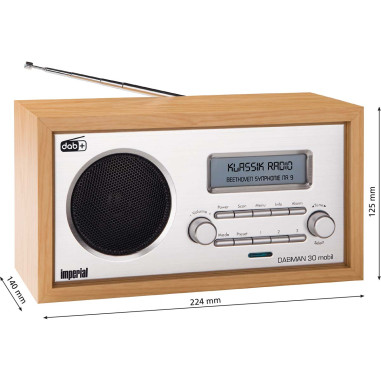 Imperial 22-129-00 DABMAN 30 Radio mobile DAB+ / FM Bois