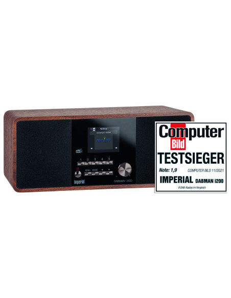 Imperial 22-230-00 DABMAN i200 Radio stéréo multifonctionnelle DAB+ / FM / Internet aspect bois