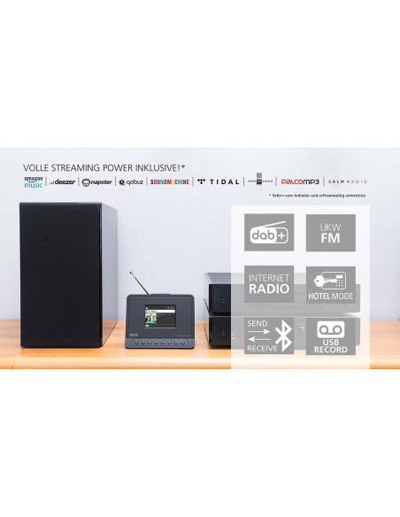 Imperial 22-239-10 DABMAN i410 BT Radio hybride compacte DAB+ / FM / Internet / Bluetooth Noir