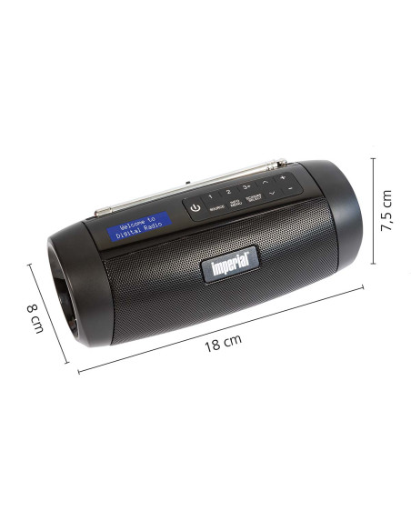 Imperial 22-316-00 DABMAN GO Radio compacte DAB+ / FM Noir