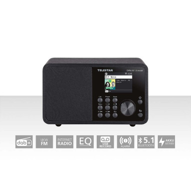 Telestar 30-011-02 DIRA M 1 A Mobile EWF Radio mono multifonction fonctionnant sur piles DAB+ / FM / Internet / Bluetooth Noir
