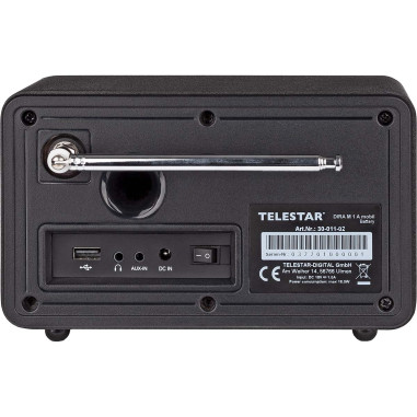 Telestar 30-011-02 DIRA M 1 A Mobile EWF Radio mono multifonction fonctionnant sur piles DAB+ / FM / Internet / Bluetooth Noir