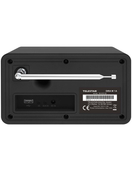 Telestar 30-012-02 DIRA M 1 A EWF Compact Mono Multifunction Radio Black