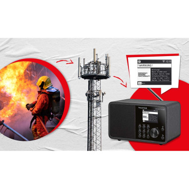 Telestar 30-011-02 DIRA M 1 A Mobile EWF Radio mono multifonction fonctionnant sur piles DAB+ / FM / Internet / Bluetooth Noir