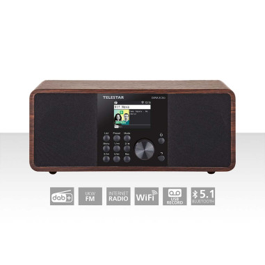 Telestar 30-200-01 DIRA S 24i Radio stéréo multifonctionnelle DAB+ / FM / Internet / Bluetooth Bois