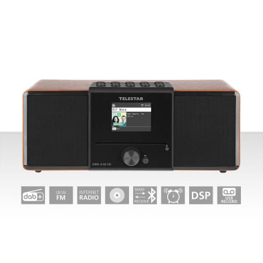 Telestar 30-320-01 DIRA S32i CD EWF Radio stéréo multifonctionnelle avec lecteur CD DAB+ / FM / Internet / Bluetooth Bois