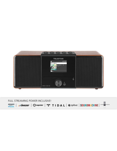 Telestar 30-320-01 DIRA S32i CD EWF Radio stéréo multifonctionnelle avec lecteur CD DAB+ / FM / Internet / Bluetooth Bois