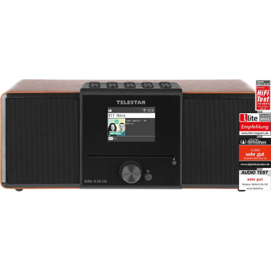 Telestar 30-320-01 DIRA S32i CD EWF Radio stéréo multifonctionnelle avec lecteur CD DAB+ / FM / Internet / Bluetooth Bois