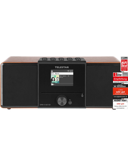 Telestar 30-320-01 DIRA S32i CD EWF Radio stéréo multifonctionnelle avec lecteur CD DAB+ / FM / Internet / Bluetooth Bois