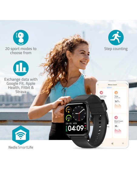 Nedis BTSW30BK Montre SmartLife