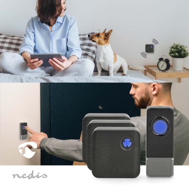 Nedis DOORB310BK3 Kit de sonnette sans fil
