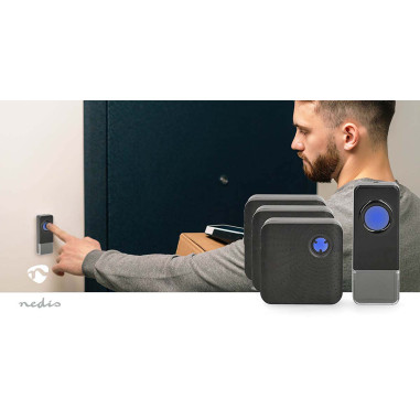 Nedis DOORB310BK3 Kit de sonnette sans fil
