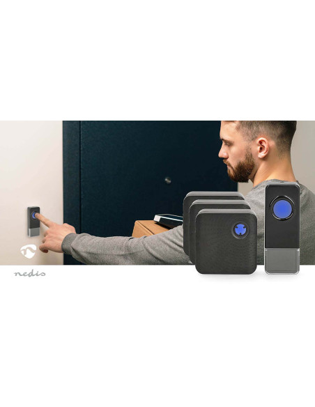 Nedis DOORB310BK3 Kit de sonnette sans fil