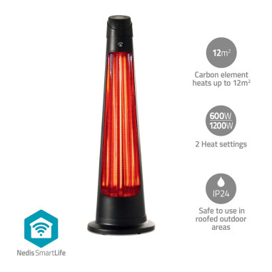 Nedis HTPA21BKW SmartLife Chauffe-patios