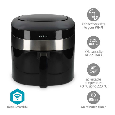 Nedis KAAF180BKW Friteuse à air chaud SmartLife