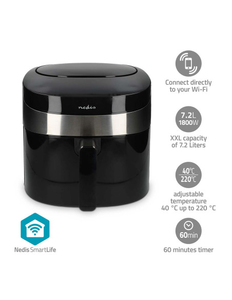 Nedis KAAF180BKW Friteuse à air chaud SmartLife