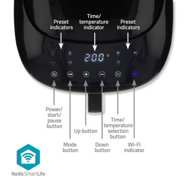 Nedis KAAF180BKW Friteuse à air chaud SmartLife