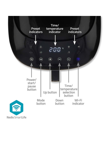 Nedis KAAF180BKW Friteuse à air chaud SmartLife