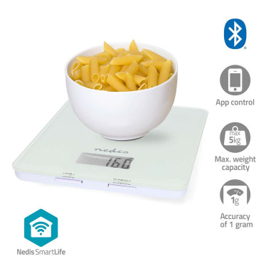 Nedis KASC800WTW Balance de cuisine SmartLife