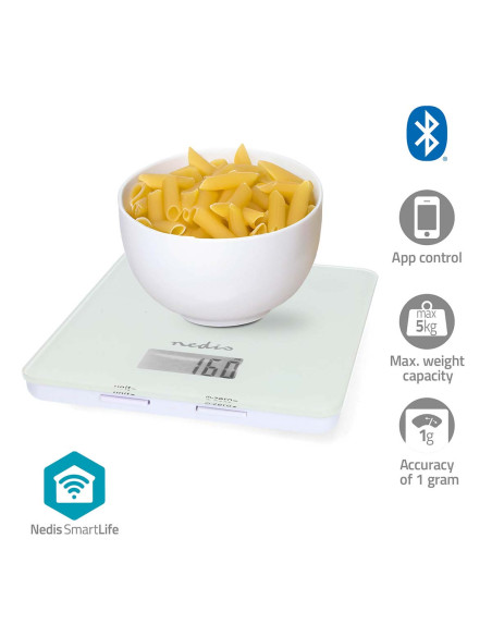 Nedis KASC800WTW Balance de cuisine SmartLife