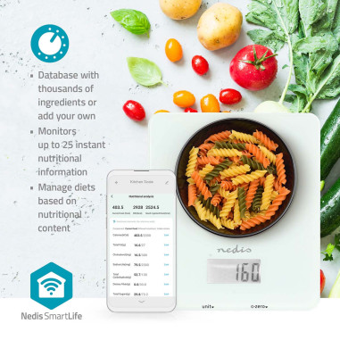 Nedis KASC800WTW Balance de cuisine SmartLife