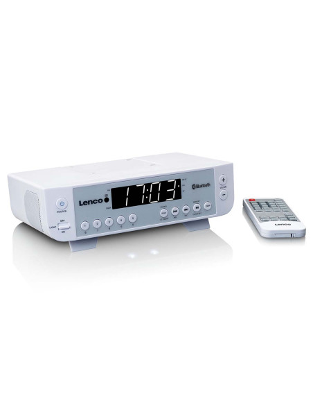 Lenco KCR-100WH Radio FM de cuisine avec Bluetooth® Eclairage LED et minuterie Blanc