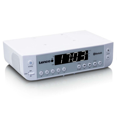 Lenco KCR-100WH Radio FM de cuisine avec Bluetooth® Eclairage LED et minuterie Blanc