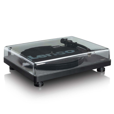 Lenco L-30BK Platine vinyle en bois avec cartouche MMC et encodage PC Noir